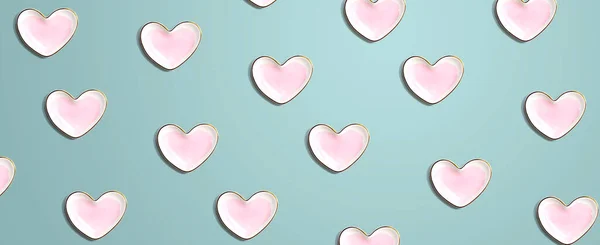 Tema de apreciación con platos de corazón —  Fotos de Stock