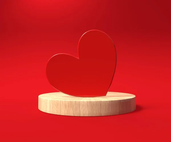 Serce z podium - wdzięczność i motyw miłości — Zdjęcie stockowe