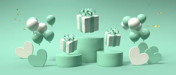 Kalp hediye kutuları - Takdir ve aşk teması — Stok fotoğraf