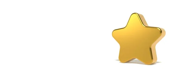 Cute shiny golden star - 3D render — Stock Photo, Image