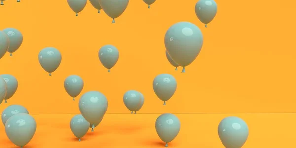 背景色に浮かぶ風船- 3D — ストック写真
