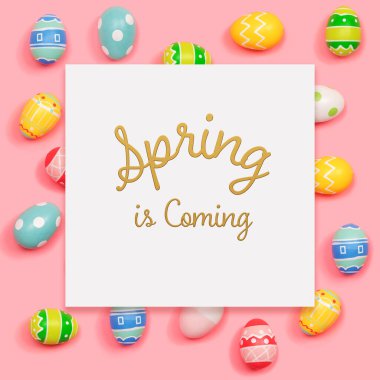 Bahar Paskalya yumurtaları ile önümüzdeki iletisidir