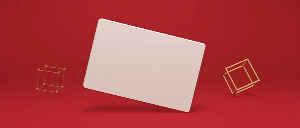 Σχεδιασμός κενής κάρτας με σκιά - 3D render — Φωτογραφία Αρχείου
