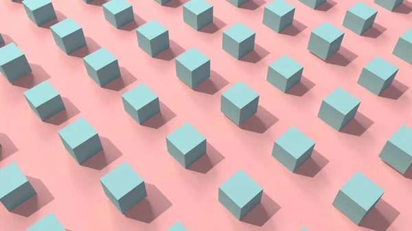 Blocs carrés abstraits géométrique 3D rendu arrière-plan — Photo