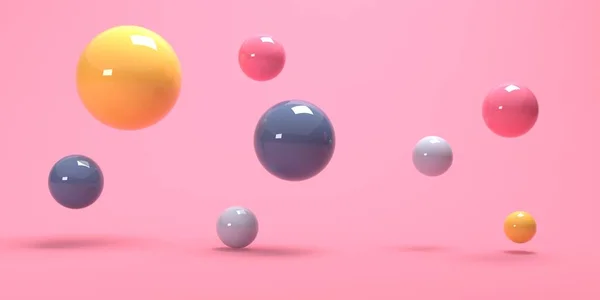 Design de renderização 3D de diferentes tamanhos de esferas — Fotografia de Stock