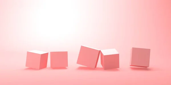 Quadratische Blöcke abstrakte geometrische Formen 3D-Renderwürfel — Stockfoto
