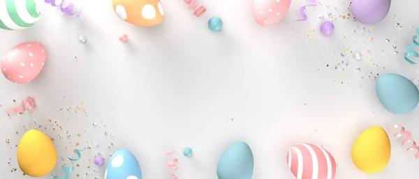 五彩缤纷的手绘彩绘复活节彩蛋 — 图库照片