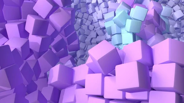 Vierkante blokken abstracte geometrische 3D render achtergrond — Stockfoto