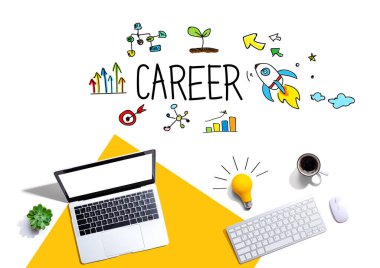 Bilgisayarlı kariyer teması ve bir ampul