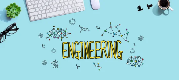 Ingeniería con teclado de ordenador —  Fotos de Stock