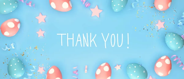 Mensaje de agradecimiento con huevos de Pascua — Foto de Stock