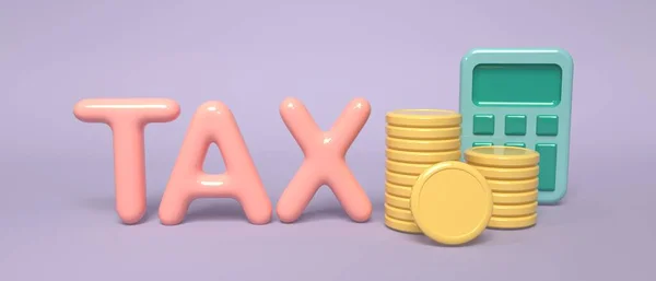 Steuerthema mit Taschenrechner, Balkendiagramm und Lupe — Stockfoto
