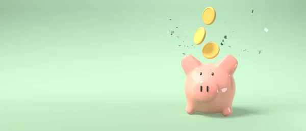 돼지 저금통 과 동전으로 이루어진 경제적 인 주제 — 스톡 사진