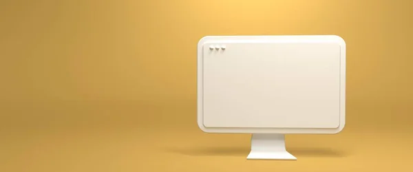 Desktop-Computer mit leerem Bildschirm - 3D-Renderer — Stockfoto