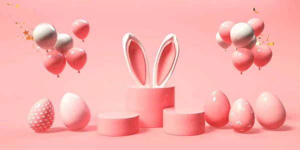 Velikonoční prázdniny téma s dekoracemi a králičí uši — Stock fotografie