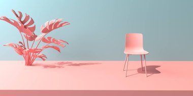 Bitkilerle rahatlama sandalyesi - Tek renkli tema