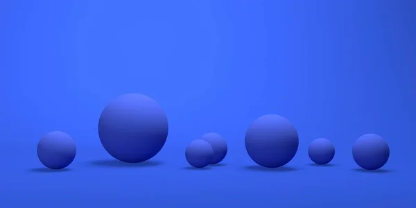 3D визуализация различных размеров сфер — стоковое фото