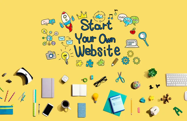 Start your own website with electronic gadgets and office supplies — 스톡 사진