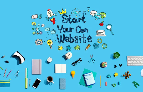 Start your own website with electronic gadgets and office supplies — 스톡 사진