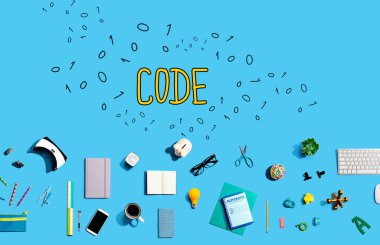 Elektronik cihazlar ve ofis malzemeleriyle şifreli.