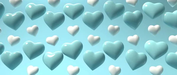 Waardering en liefde thema met drijvende harten — Stockfoto