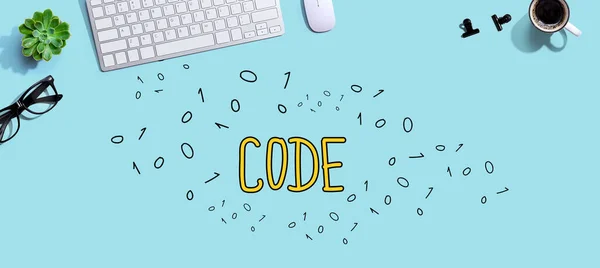 Code with a computer keyboard — 스톡 사진