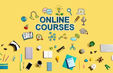 Elektronik aletler ve ofis malzemeleriyle çevrimiçi kurslar