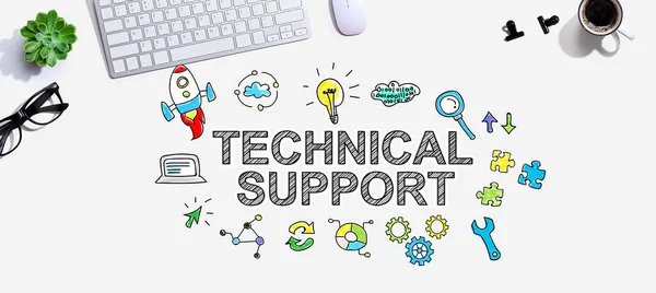 Supporto Tecnico Con Tastiera Mouse — Foto Stock