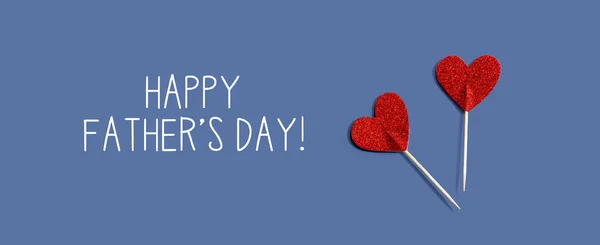 Feliz Mensaje Del Día Los Padres Con Purpurina Roja Corazón —  Fotos de Stock