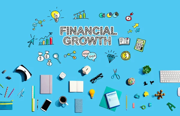 Financial Growth Collection Electronic Gadgets Office Supplies — стоковое фото