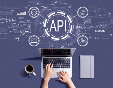 API - dizüstü bilgisayar kullanan kişi ile uygulama programlama arayüzü kavramı