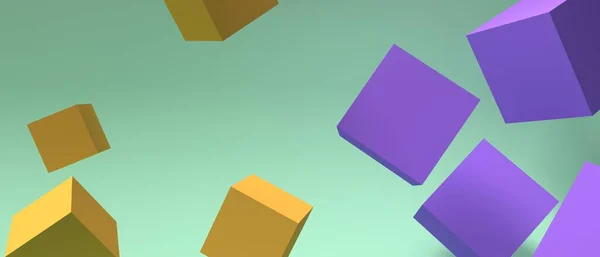 Abstract 3D render illustration of cube shapes