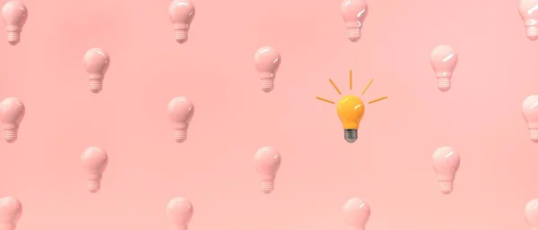 ユニークなアイデア電球1つ 3Dレンダリング — ストック写真
