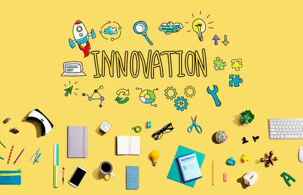 Innovation Theme Collection Electronic Gadgets Office Supplies — Fotografia de Stock