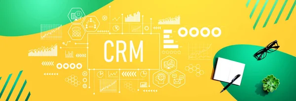 Crm Customer Relationship Management Theme Notebook Pen — Stockfoto