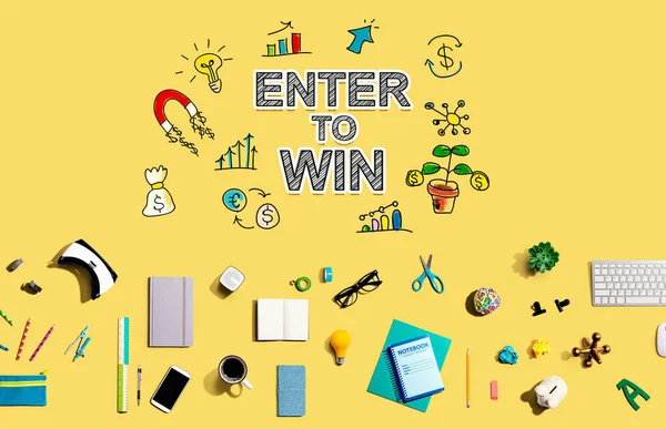 Enter Win Collection Electronic Gadgets Office Supplies — Foto Stock