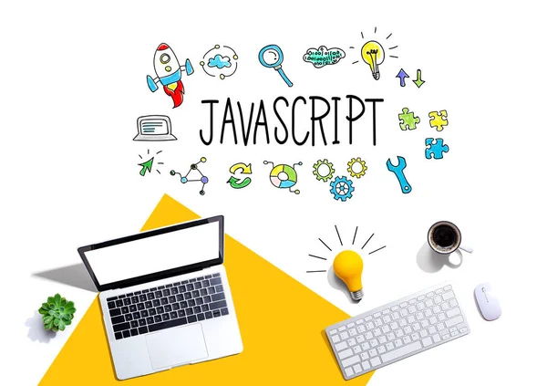 Java Script Theme Computers Light Bulb — стоковое фото