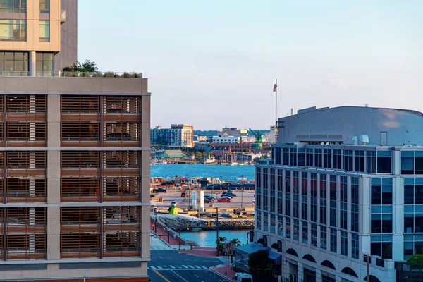 Pohled Město Baltimore Soumraku — Stock fotografie