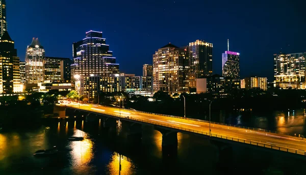 Downtown Austin Texas Panorama Výhledem Řeku Colorado — Stock fotografie
