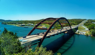 Pennybacker Bridge - 360 Bridge - in Austin Texas on a sunny spring day clipart