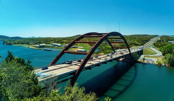 Pennybacker Bridge 360 Bridge Austin Texas Sunny Spring Day — Stock Photo, Image