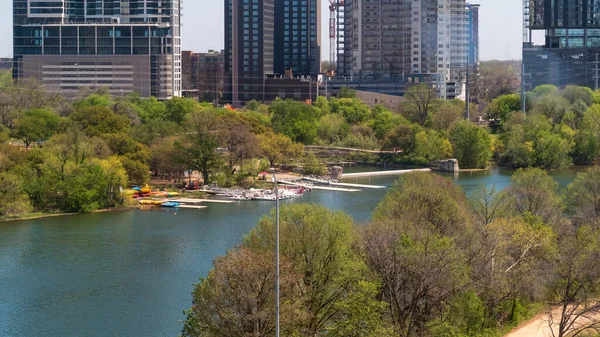 Downtown Austin Texas Skyline View Colorado River —  Fotos de Stock