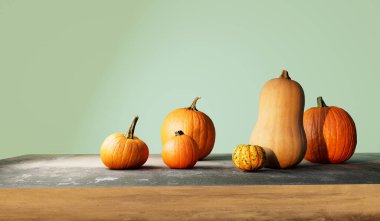 Autumn pumpkins - Harvest and Thanksgiving theme - 3d render