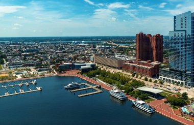 View of the Baltimore cityscape and Inner Harbor