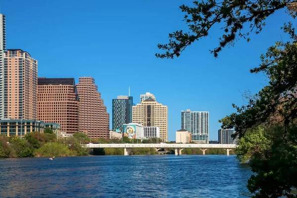 Downtown Austin Texas Skyline View Colorado River — Stock Photo, Image