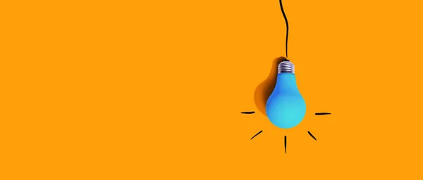Hanging Idea Light Bulb Business Concept Flat Lay — Stock fotografie