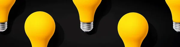 黄色灯泡图案 阴影扁平 — 图库照片