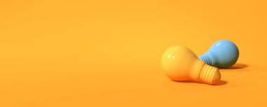 Renkli bir arkaplanda ampul - 3B görüntüleyici