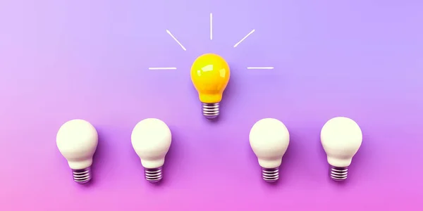 Une Idée Unique Ampoule Rendu — Photo