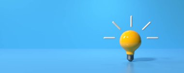 Renkli bir arkaplanda ampul - 3B görüntüleyici